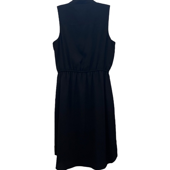 Apt. 9 Black Sleeveless Shirt V-Neck Tank Mini Dress Waist Tie Pockets sz Small - Picture 3 of 6